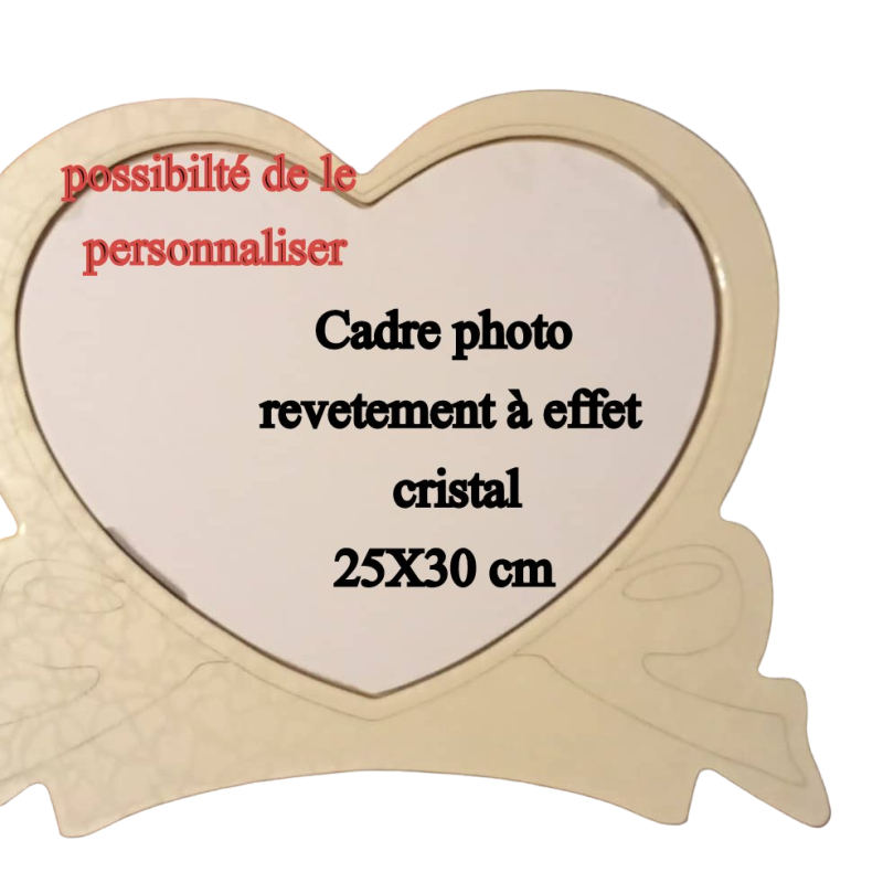 Cadre photo cœur revêtement  cristal