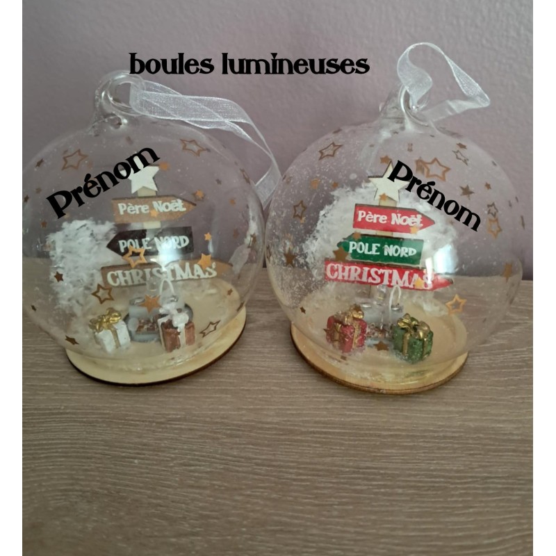 Magnifique boule lumineuse avec le prenom de votre choix 5€   9 cm de diametre